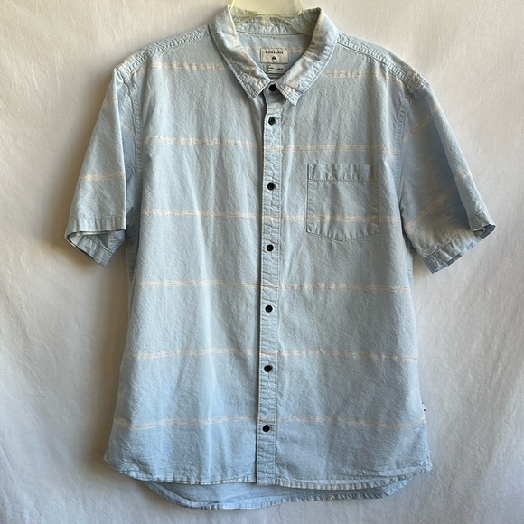 Quiksilver blue with white stripes button down shirt, size XL - Picture 1 of 10